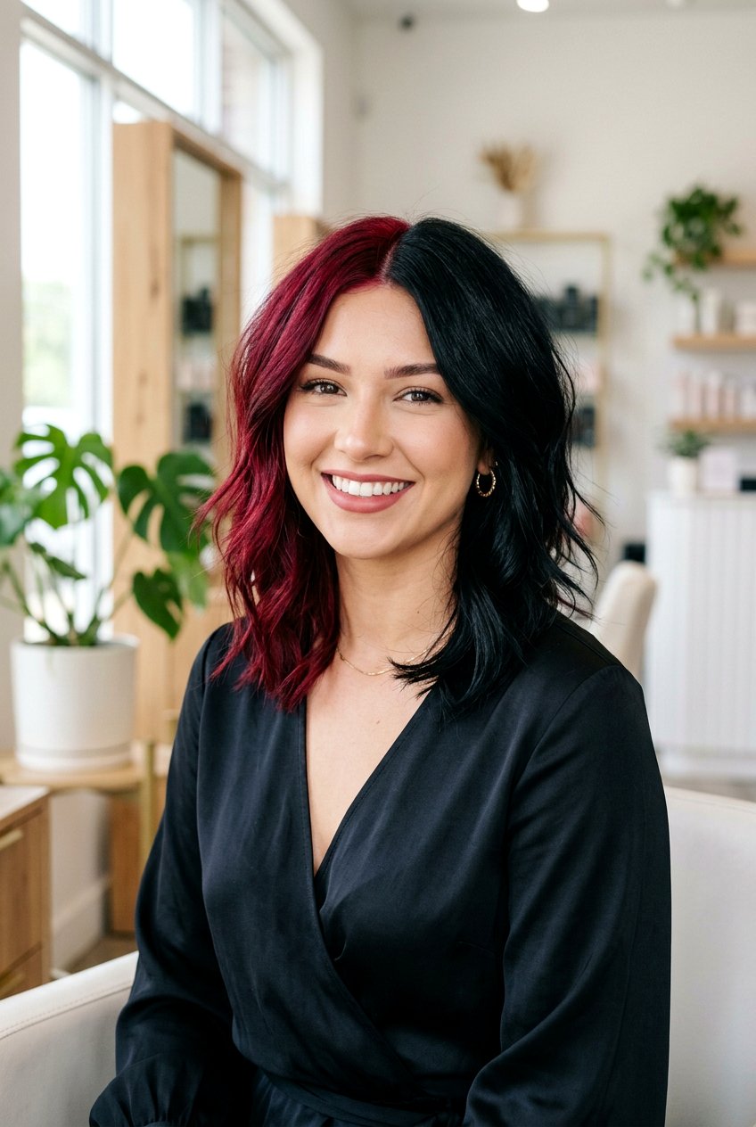 Red And Black Split Hair Color - 20 alternative split hair color - 20 alternative split hair color