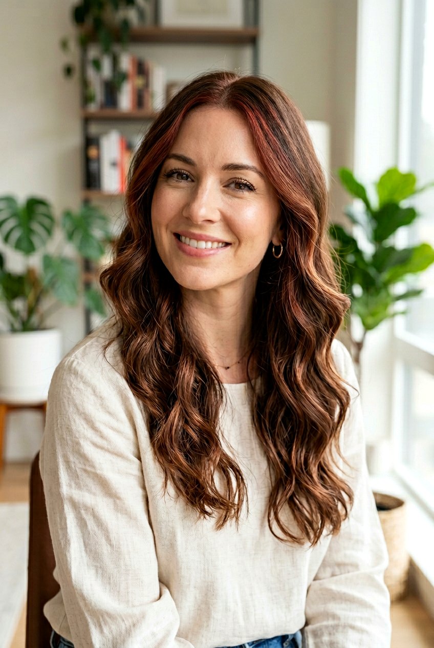 Red Babylights On Brown Hair - 20 low maintenance red hair color - 20 low maintenance red hair color