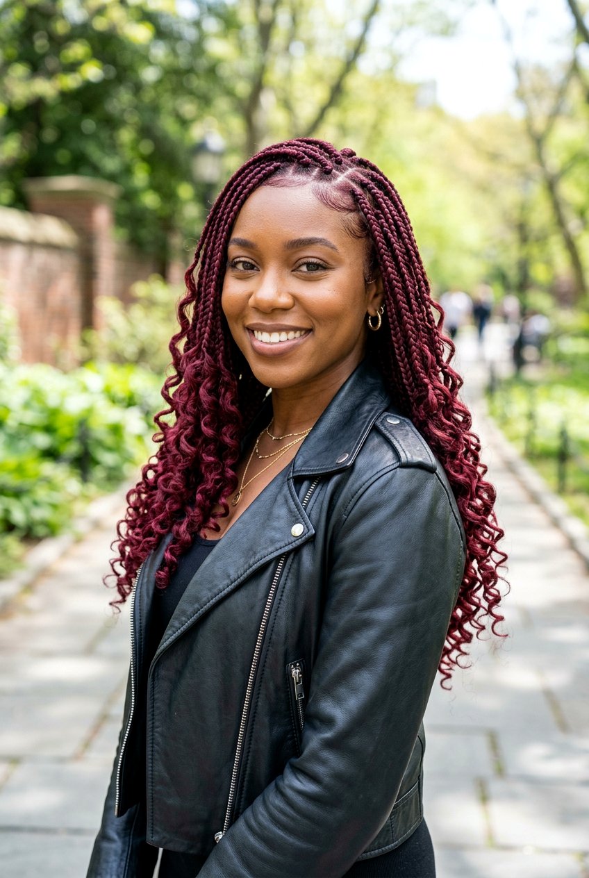 Red Boho Knotless Braids - 20 boho knotless braids hairstyle - 20 boho knotless braids hairstyle