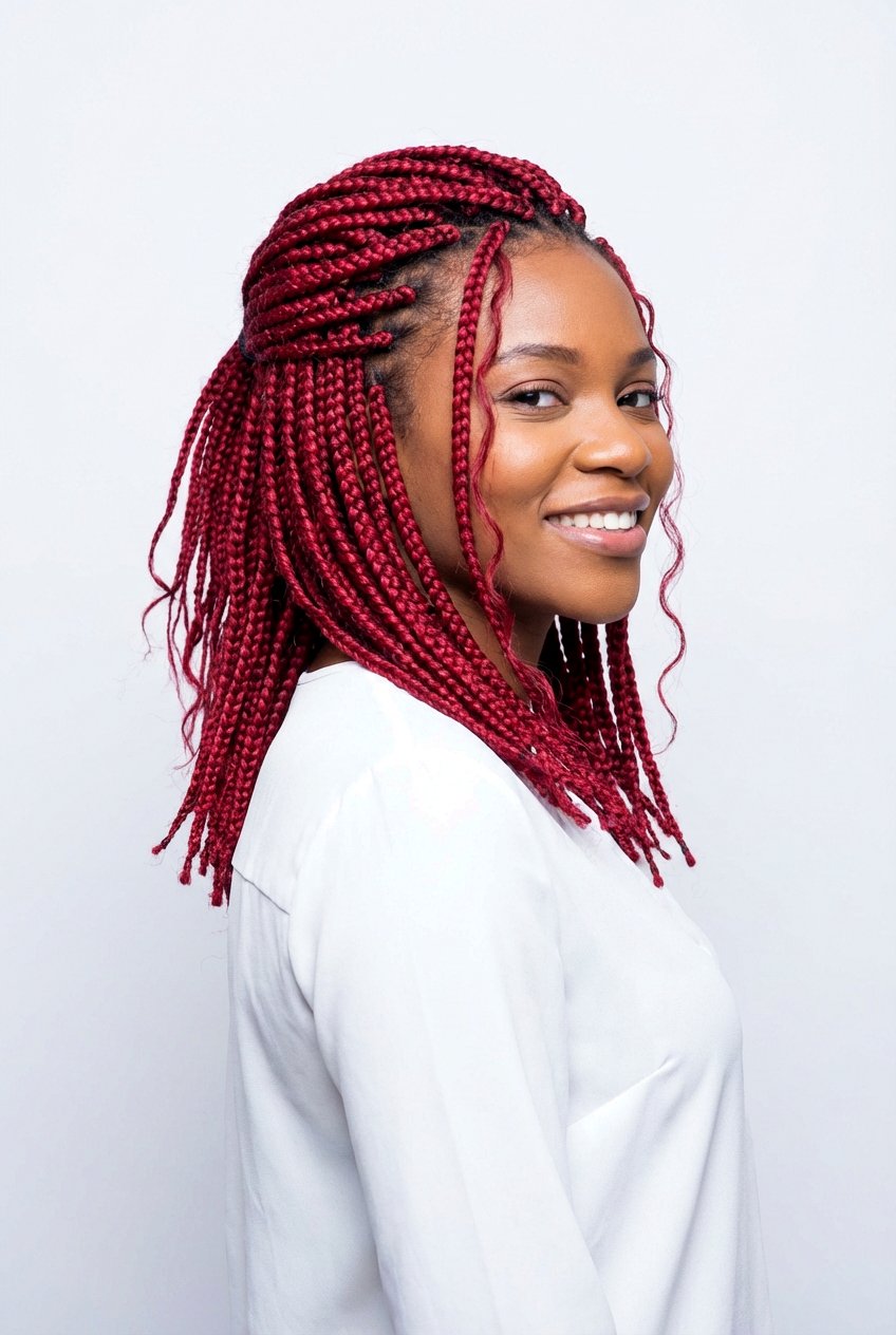 Red Box Braids - 20 box braids hairstyles - 20 box braids hairstyles