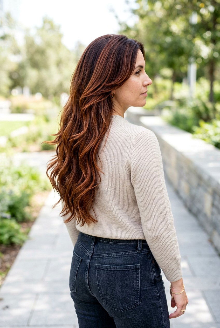 Red Brown Balayage Hair - 20 low maintenance red hair color - 20 low maintenance red hair color