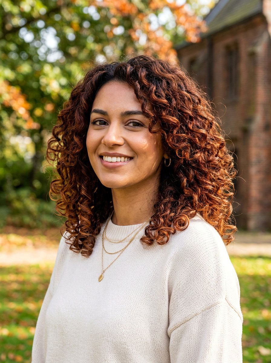 Red Brown Balayage On Curly Hair - 20 rich red brown balayage