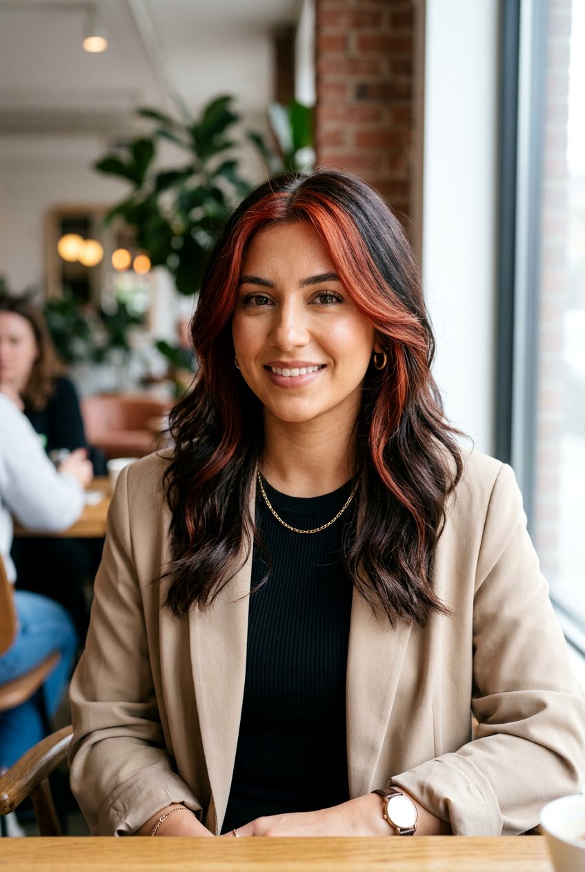 Red Brown Money Piece Hair - 20 low maintenance red brunette hair color - 20 low maintenance red brunette hair color