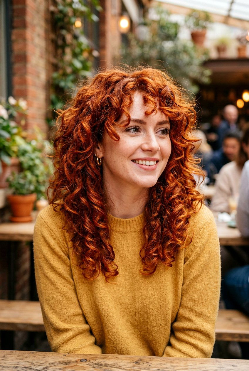 Red Copper Curly Shag - 20 hair color ideas for curly shags - 20 hair color ideas for curly shags