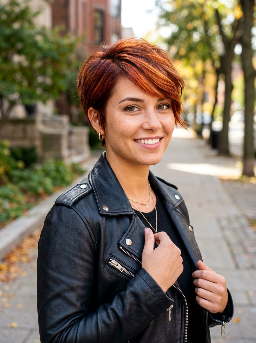 Red Copper Dimensional Pixie - 20 dimensional pixie hair color ideas - 20 dimensional pixie hair color ideas