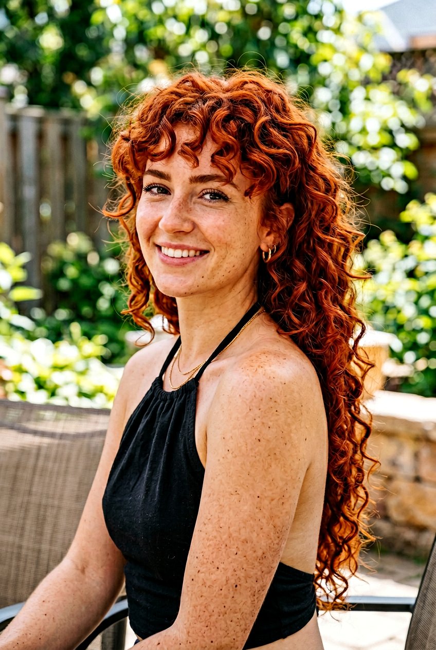 Red Curly Mullet - 20 curly mullet for women - 20 curly mullet for women