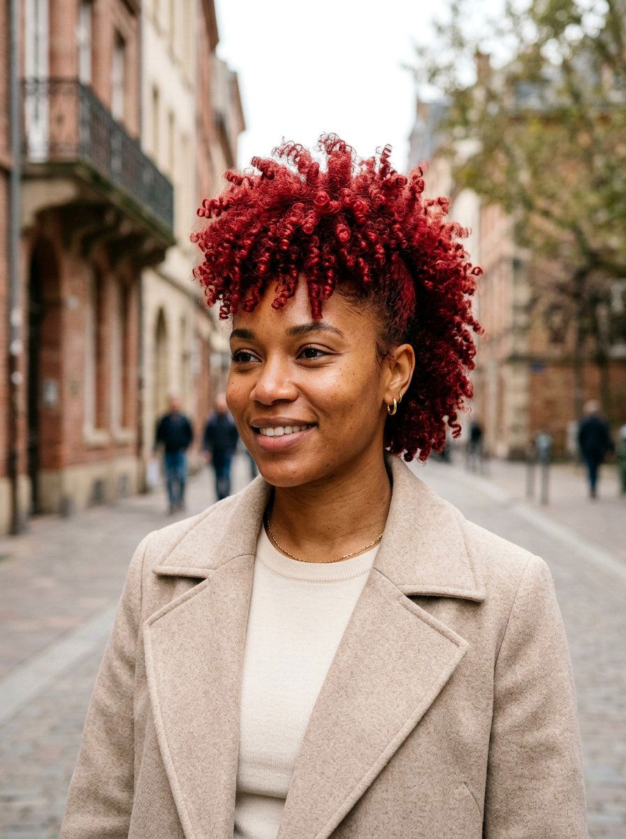 Red Curly Soft Frohawk - 20 soft frohawk hairstyle for women - 20 soft frohawk hairstyle for women