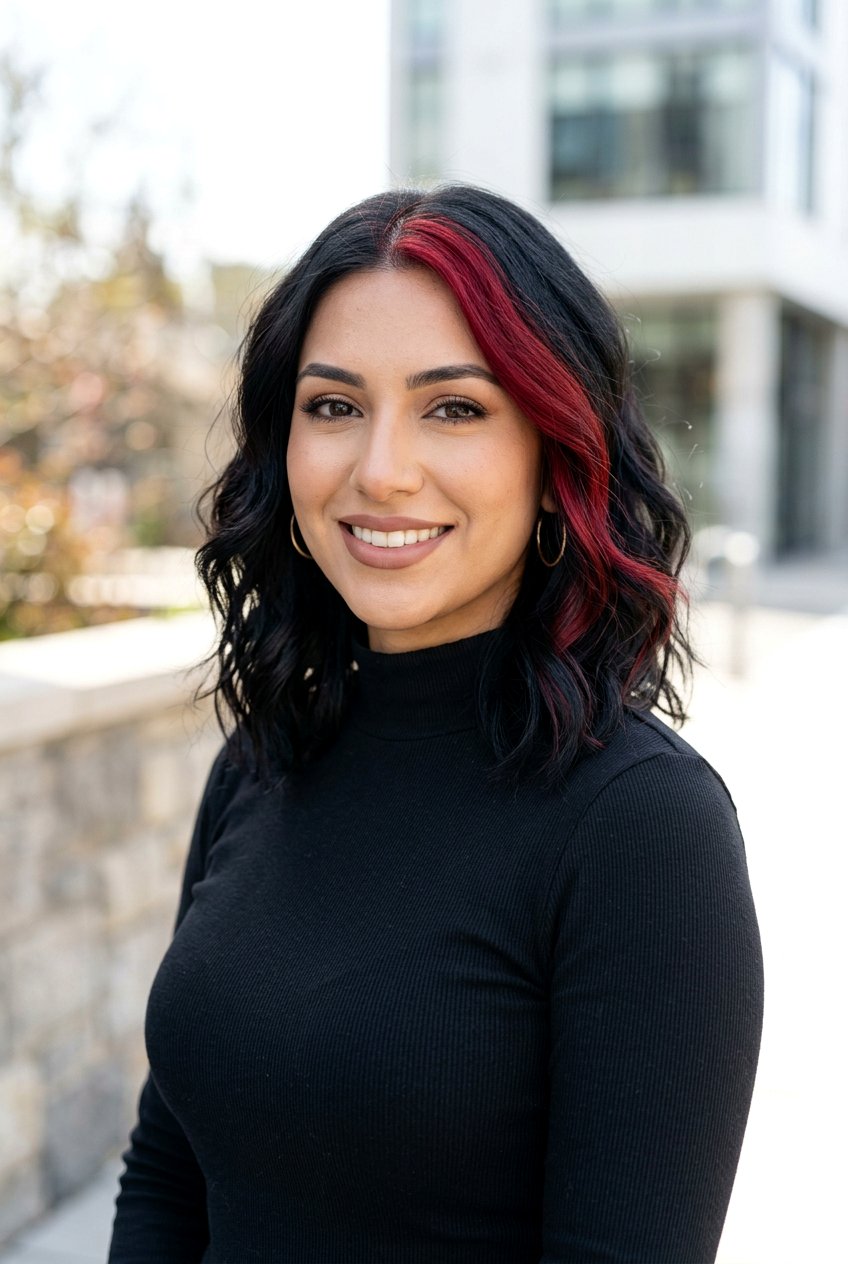 Red Front Streak On Black Hair - 20 front streak hair color - 20 front streak hair color