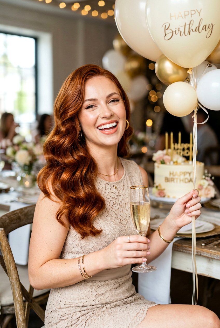 Red Hair Hollywood Waves Birthday - 20 birthday hairstyle with hollywood waves - 20 birthday hairstyle with hollywood waves