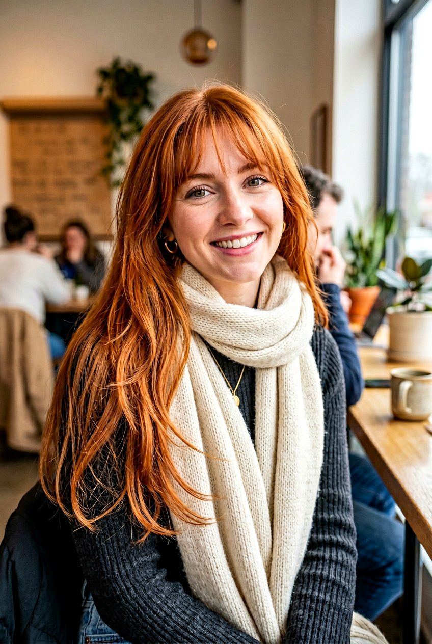 Red Hair Long Layers With Wispy Bangs - 20 long layers with wispy bangs women - 20 long layers with wispy bangs women