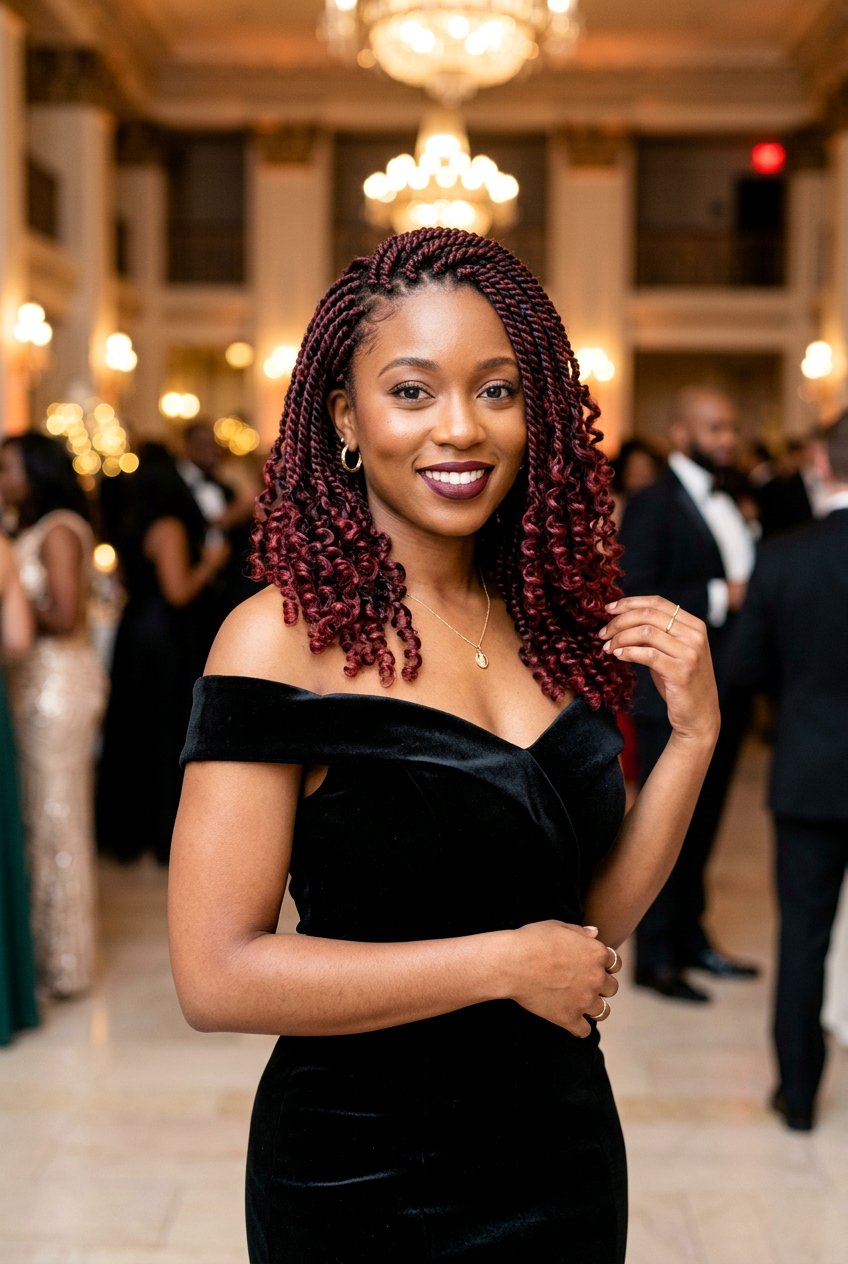 Red Mini Twists With Curly Ends - 20 mini twists with curly ends - 20 mini twists with curly ends