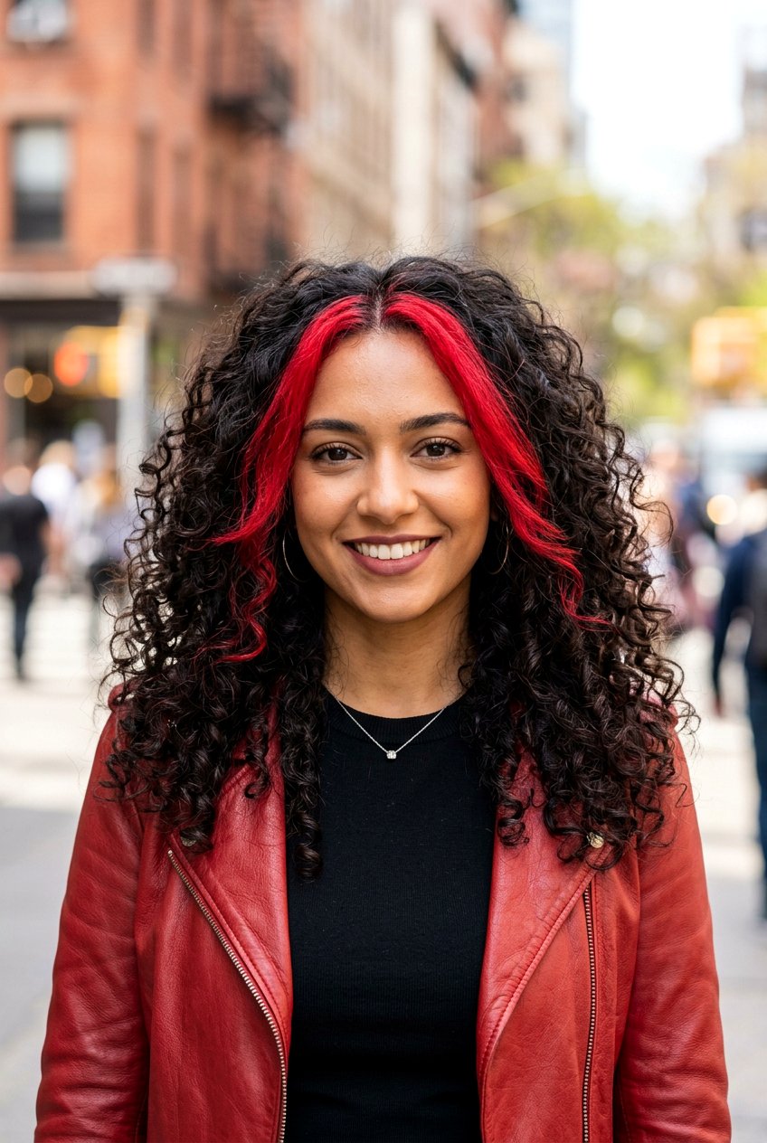 Red Money Piece Dark Hair - 20 e girl money piece hair - 20 e girl money piece hair