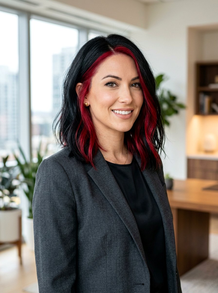 20 Stunning Red Money Piece For Black Hair Color Ideas