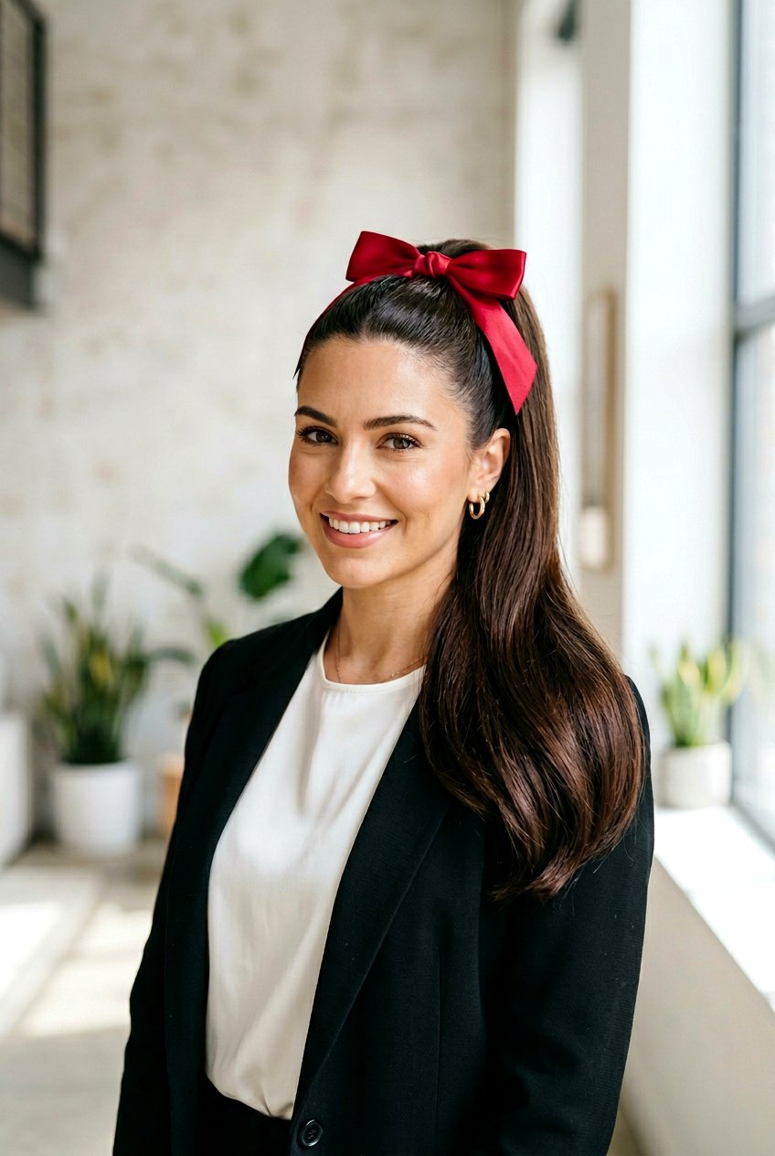 Red Ribbon Ponytail - 20 ribbon ponytail hairstyles - 20 ribbon ponytail hairstyles