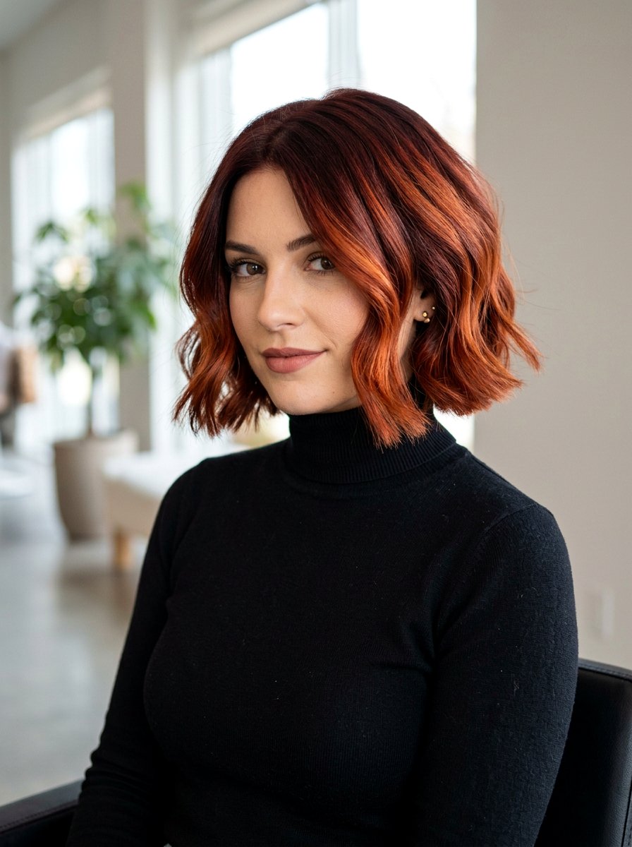 Red Velvet Bob Color - 20 dimensional bob hair color ideas - 20 dimensional bob hair color ideas