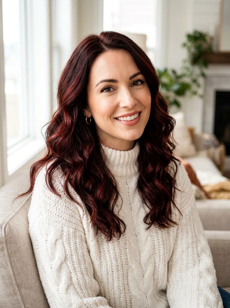 Red Velvet Brown Hair - 20 seasonal hair color ideas for brunettes - 20 seasonal hair color ideas for brunettes