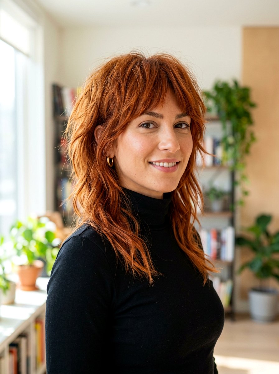 Red Wolf Cut - 20 easy wolf cut styling ideas - 20 easy wolf cut styling ideas