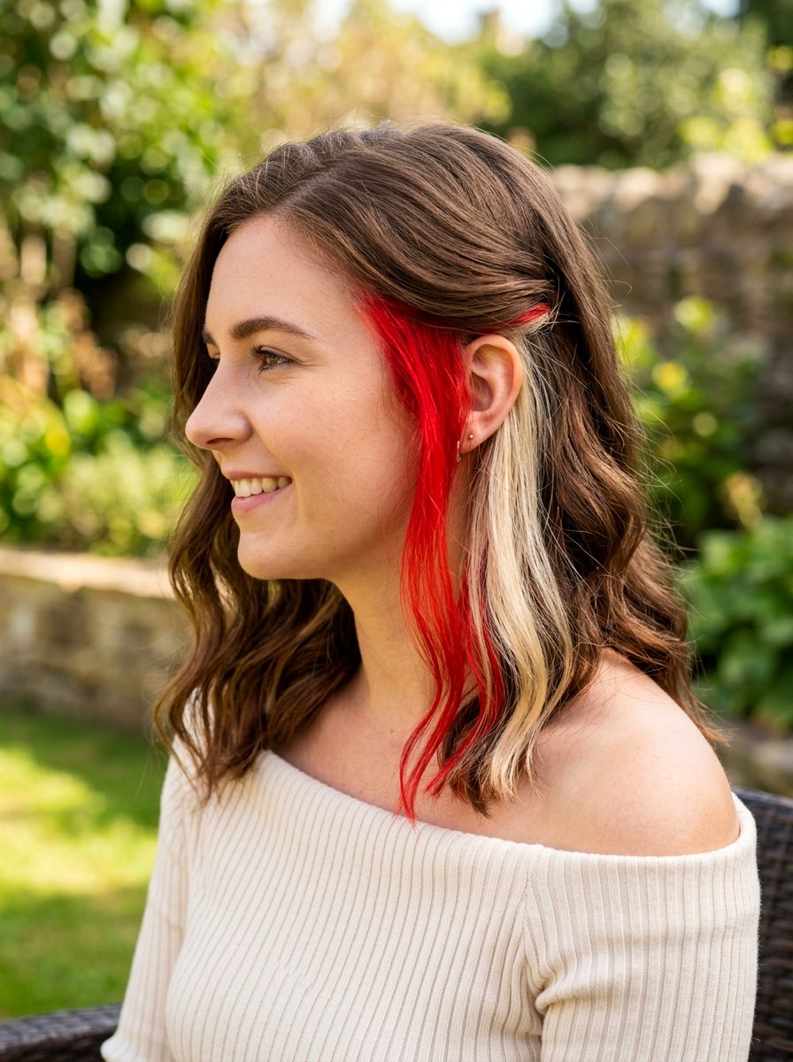 Red and Blonde Split Dye Underneath - 20 red and blonde split dye hair - 20 red and blonde split dye hair