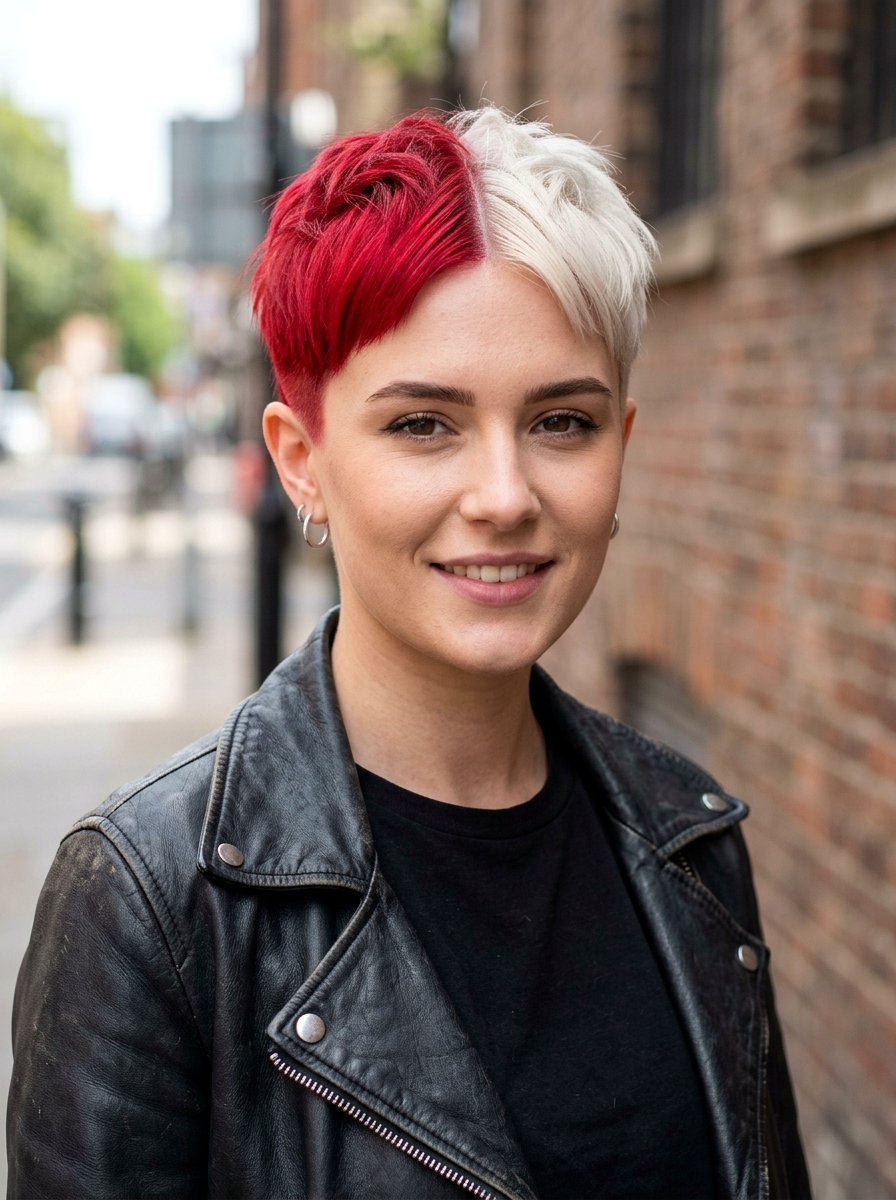 Red and Blonde Split Dye on Short Hair - 20 red and blonde split dye hair - 20 red and blonde split dye hair