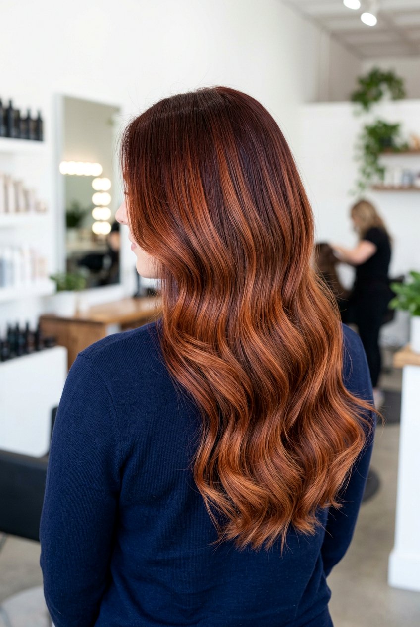 Red and Copper Balayage on Long Hair - 20 copper red balayage - 20 copper red balayage