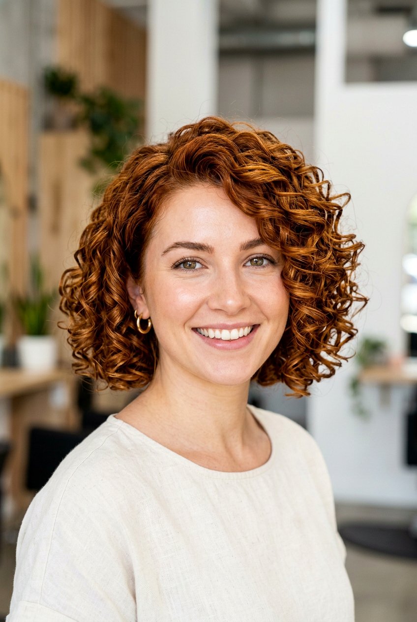 Red curly bob - 20 curly bob hairstyles - 20 curly bob hairstyles