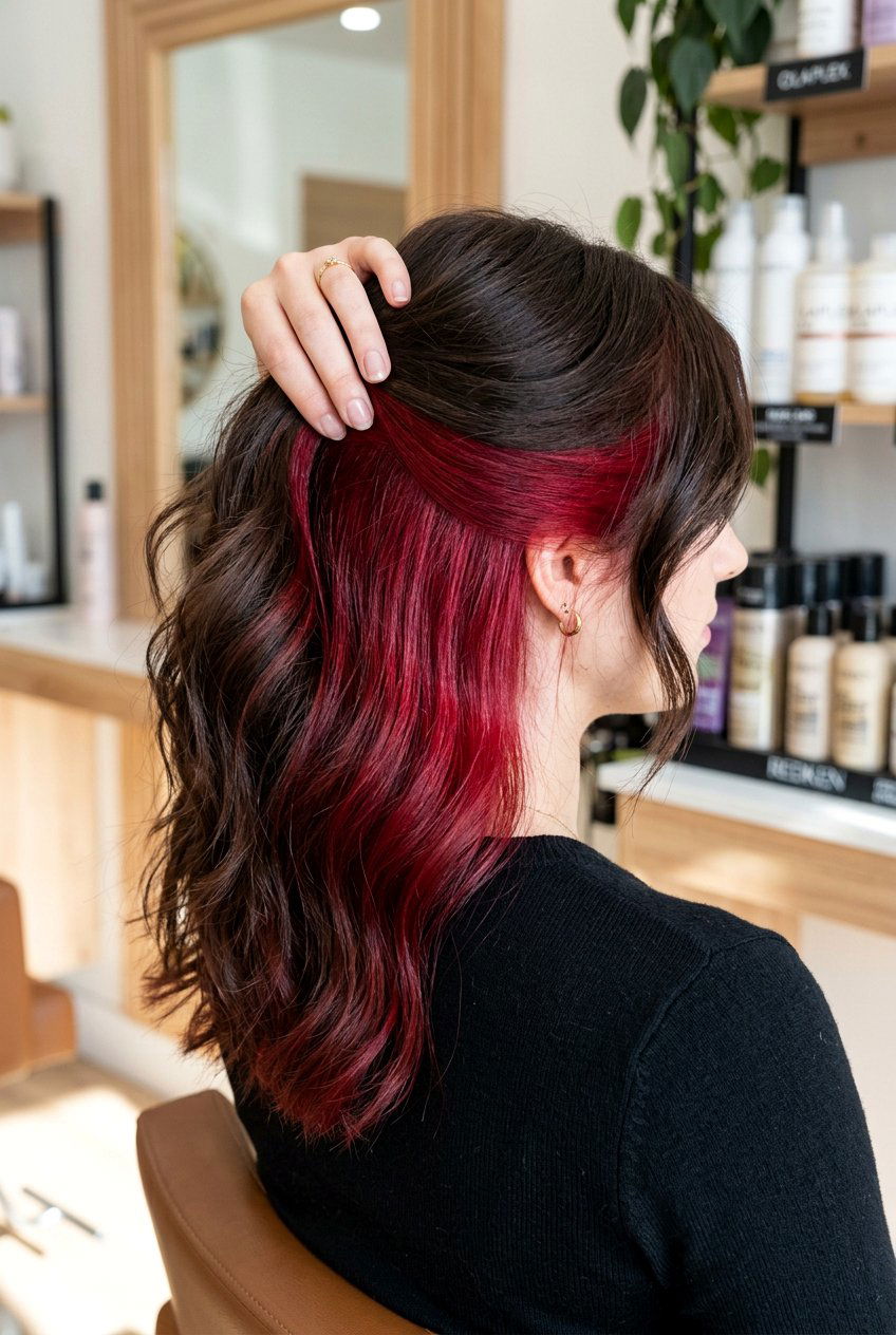 Red hidden hair dye - 20 hidden color under hair - 20 hidden color under hair