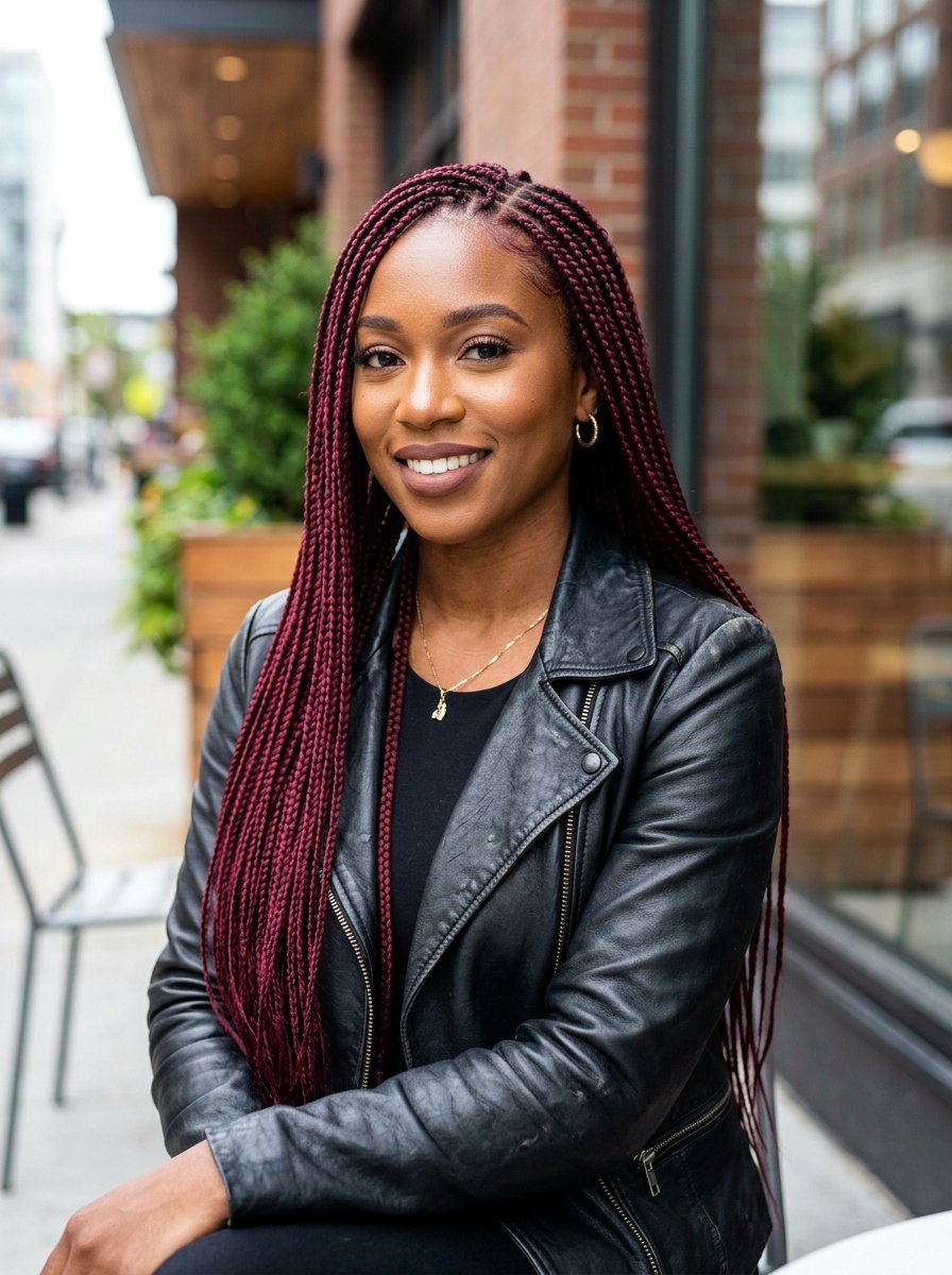 Red small knotless braids - 20 small knotless braids hairstyles - 20 small knotless braids hairstyles