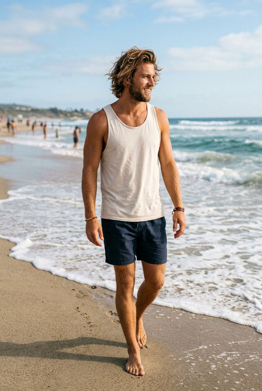 Relaxed Beach Flow - 20 shoulder length flow haircut men - 20 shoulder length flow haircut men