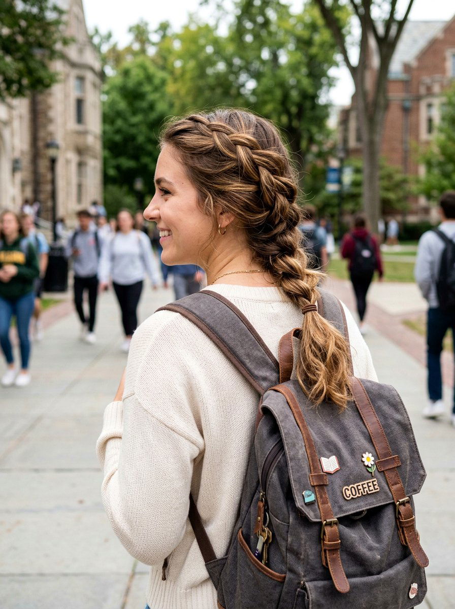 Relaxed French Braid For College Girls - 20 quick morning hairstyle for college girls - 20 quick morning hairstyle for college girls