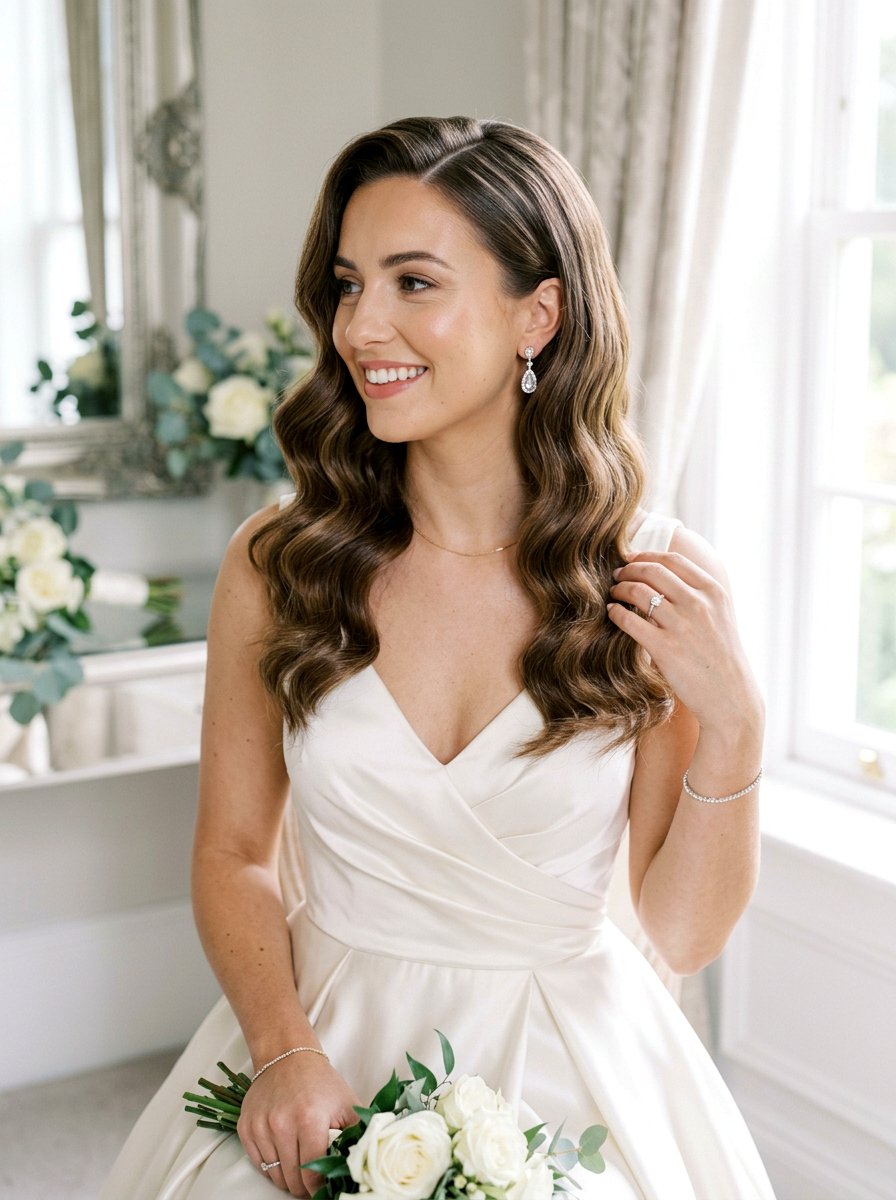 Relaxed Hollywood Waves - 20 wedding hairstyles for fine thin hair - 20 wedding hairstyles for fine thin hair
