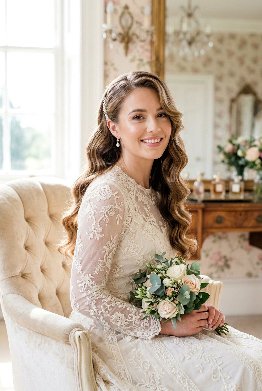Relaxed Hollywood Waves - 20 bridal hairstyle with soft tendrils - 20 bridal hairstyle with soft tendrils