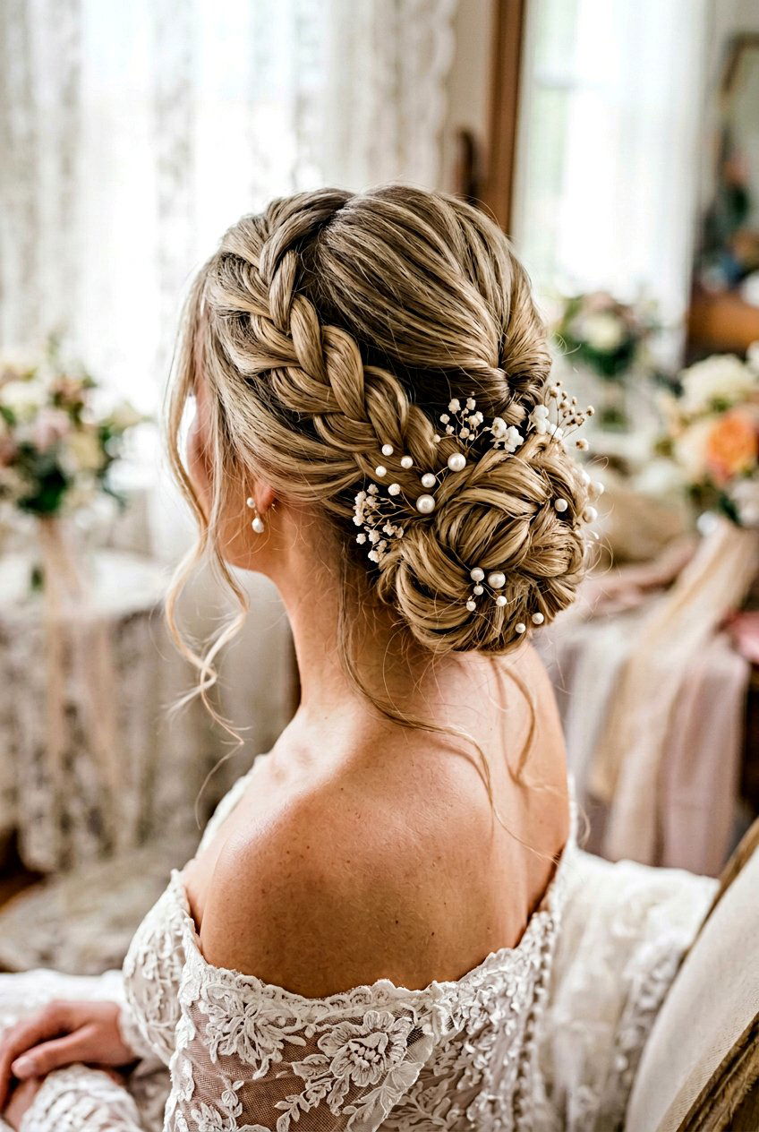 Relaxed Infinity Braid - 20 boho bridal updo for long hair - 20 boho bridal updo for long hair