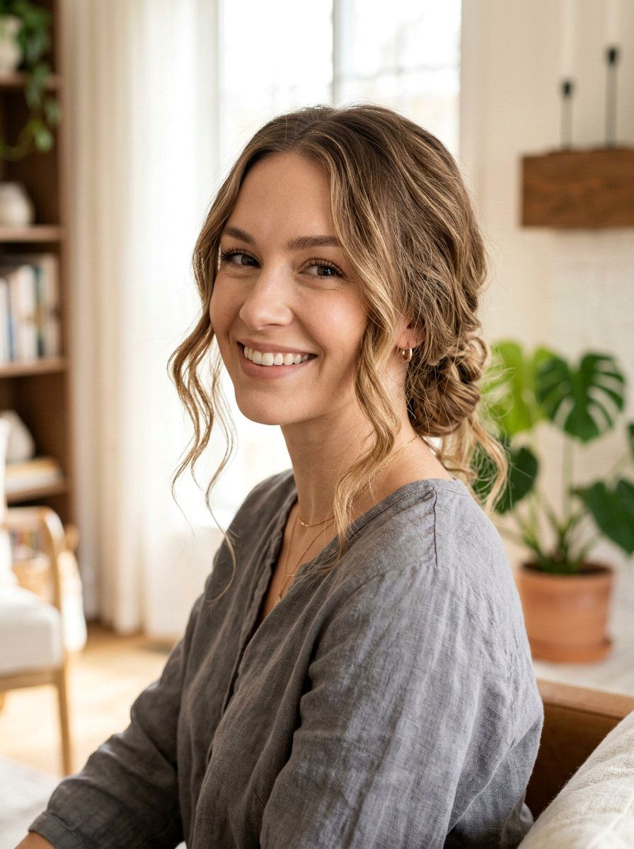 Relaxed Low Knot With Face Framing Pieces - 20 no fuss interview hairstyle for women - 20 no fuss interview hairstyle for women