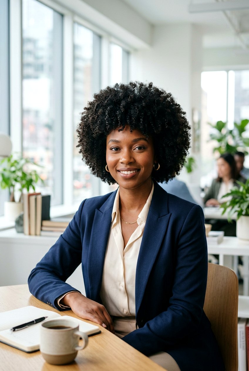 Relaxed Natural Afro For Office - 20 corporate hairstyles for women - 20 corporate hairstyles for women