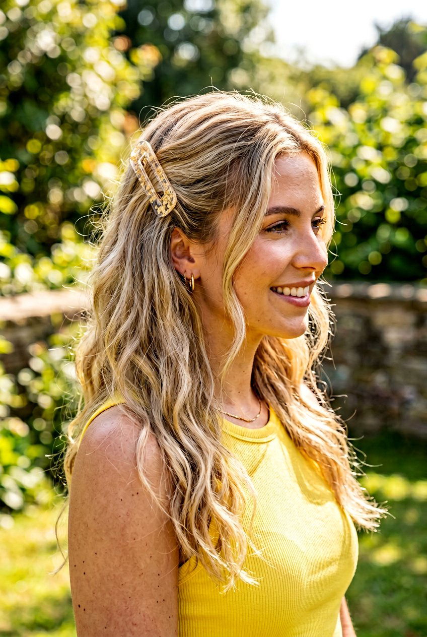 Resin Barrette Half Up - 20 barrette half up hairstyle - 20 barrette half up hairstyle