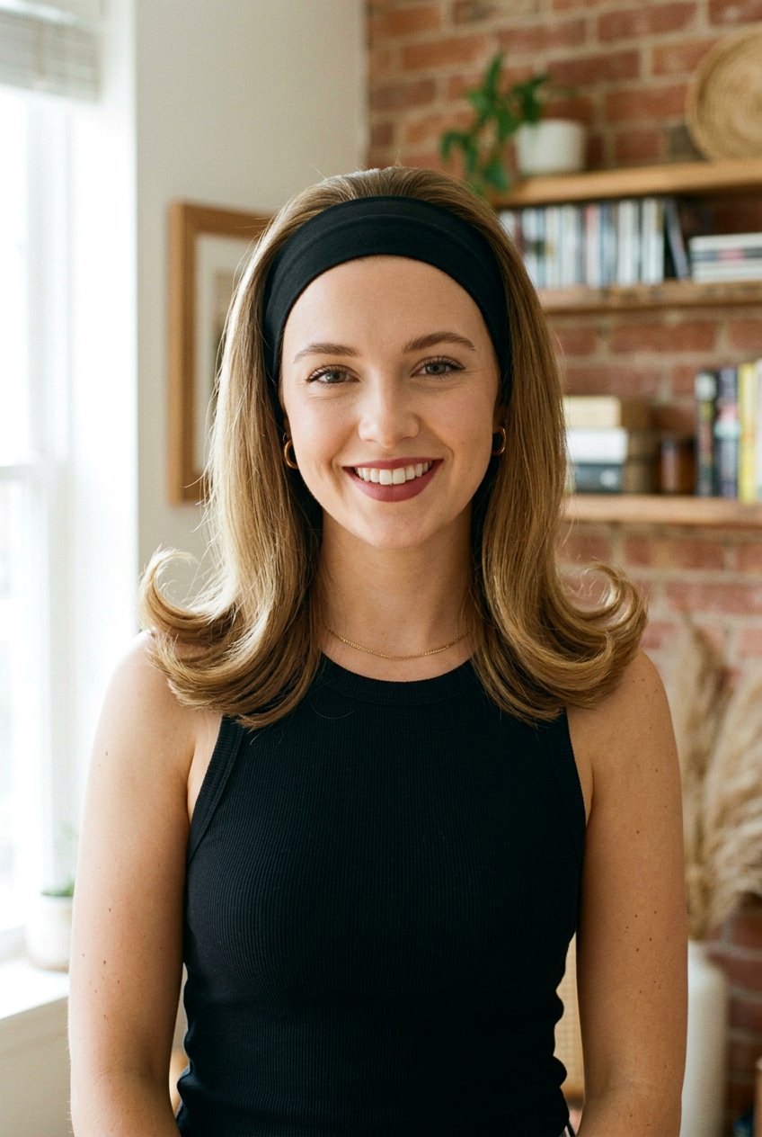 Retro 90s Headband Hairstyle - 20 headband hairstyles - 20 headband hairstyles