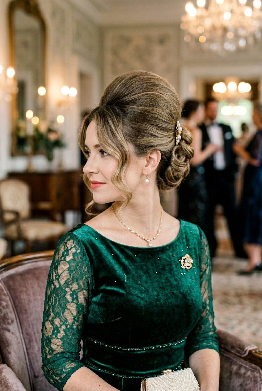 Retro Beehive Updo - 20 glamorous updo with soft tendrils - 20 glamorous updo with soft tendrils