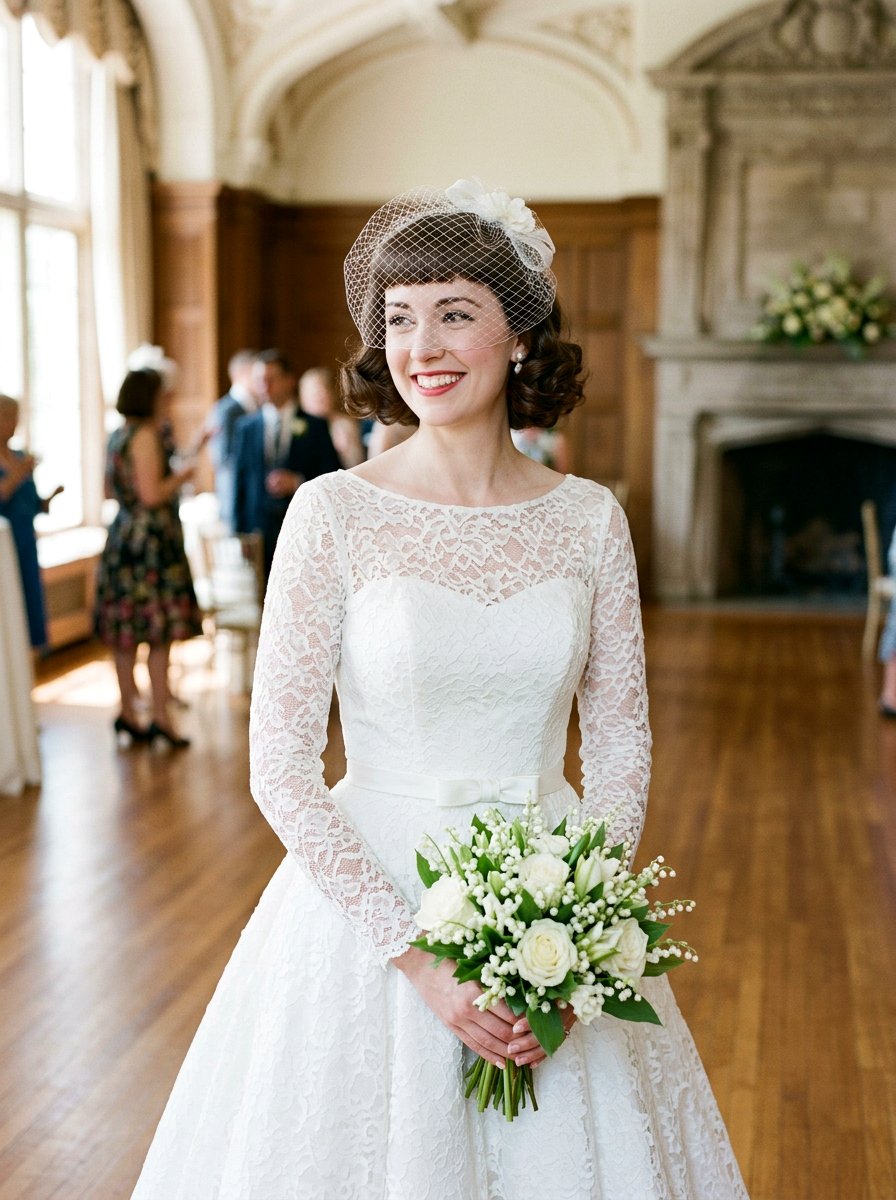 Retro Bob with Short Bangs - 20 wedding hairstyles for brides with bangs - 20 wedding hairstyles for brides with bangs