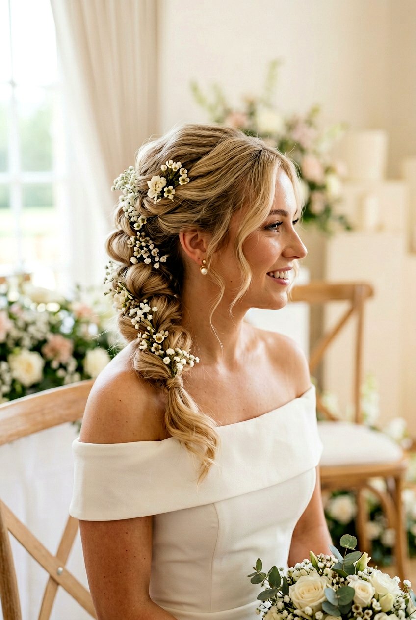 Retro Bubble Braid Bridal Updo - 20 bridal hairstyle for vintage themed wedding - 20 bridal hairstyle for vintage themed wedding