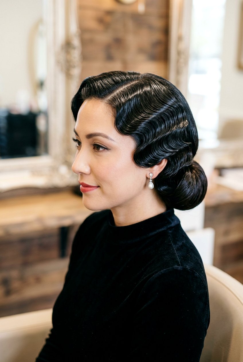 Retro Finger Waves - 20 1950s pin up hairstyles - 20 1950s pin up hairstyles