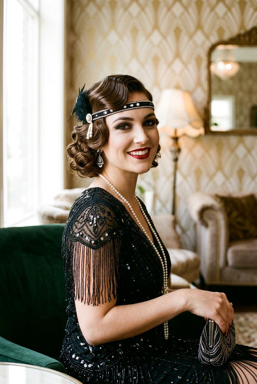 Retro Glam Finger Waves - 20 birthday hairstyle for long straight hair - 20 birthday hairstyle for long straight hair