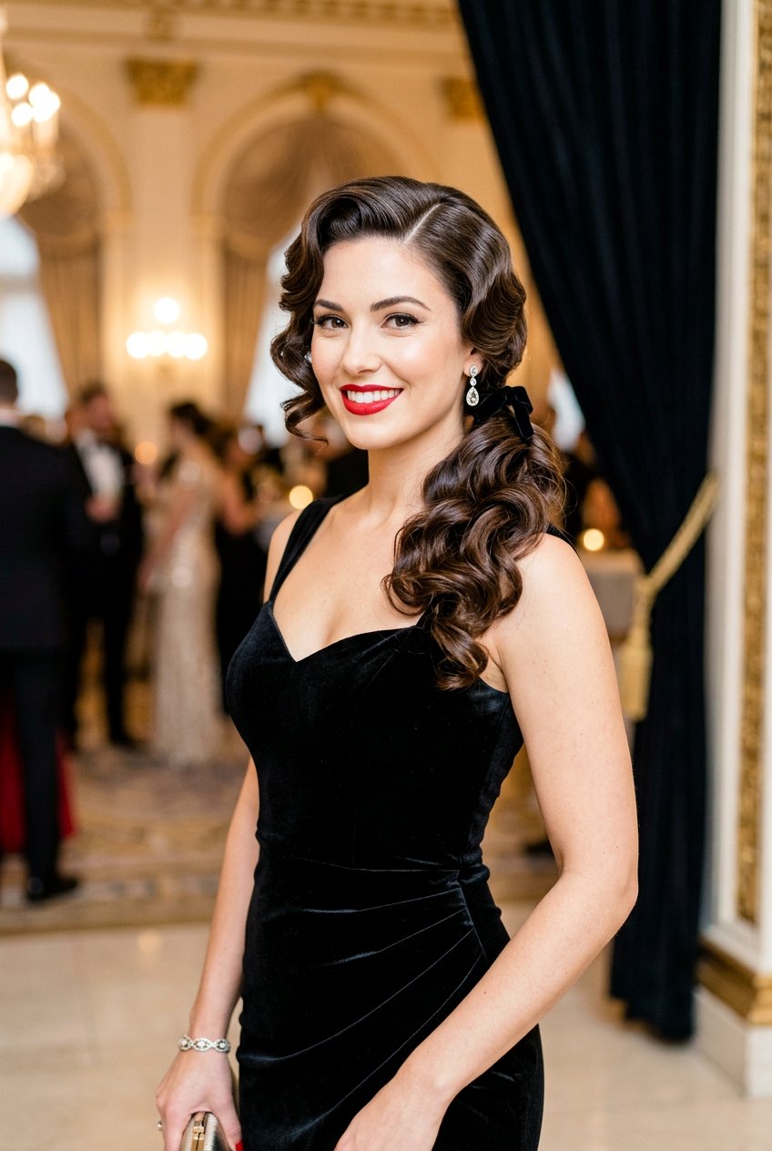 Retro Hollywood Side Ponytail - 20 red carpet side ponytail - 20 red carpet side ponytail