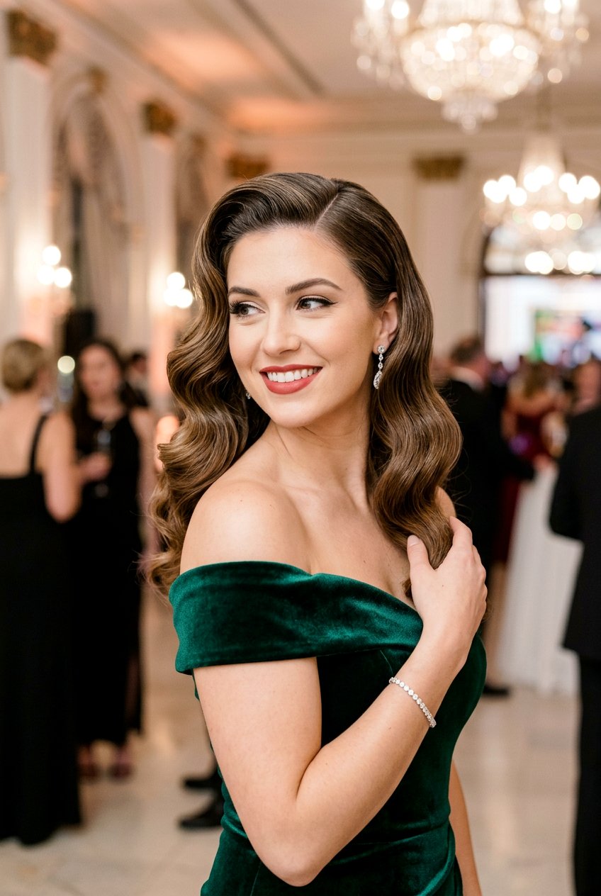 Retro Hollywood Waves - 20 bouncy hairstyle for holiday party - 20 bouncy hairstyle for holiday party