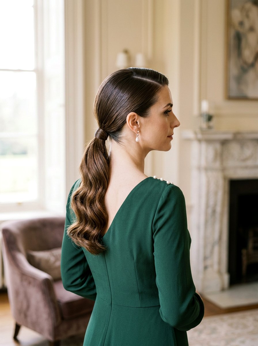 Retro Low Ponytail With Deep Side Part - 20 retro ponytail hairstyle - 20 retro ponytail hairstyle