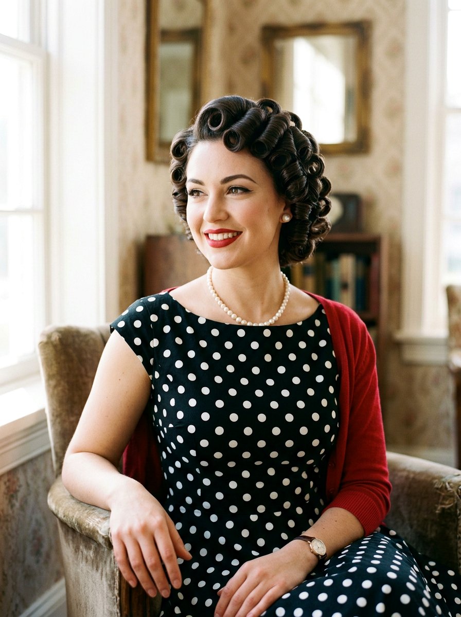 Retro Pin Curls - 20 glamorous birthday hairstyle ideas - 20 glamorous birthday hairstyle ideas