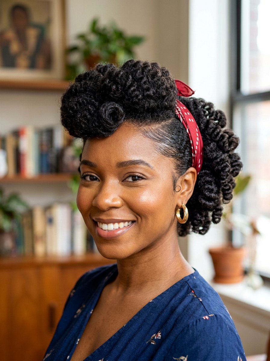 Retro Pin Up Curls For Natural Hair - 20 pin up curls hairstyle - 20 pin up curls hairstyle