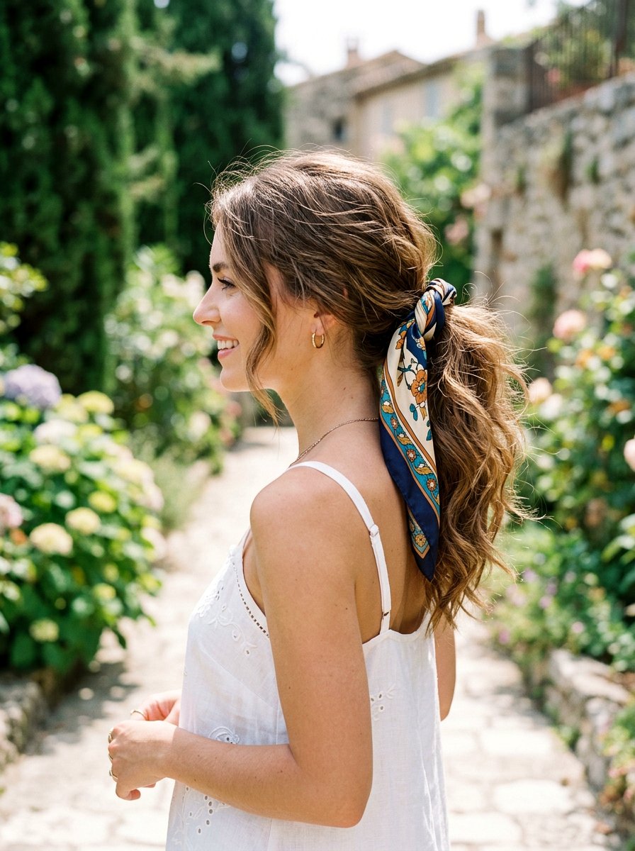 Retro Ponytail With Hair Scarf - 20 retro ponytail hairstyle - 20 retro ponytail hairstyle