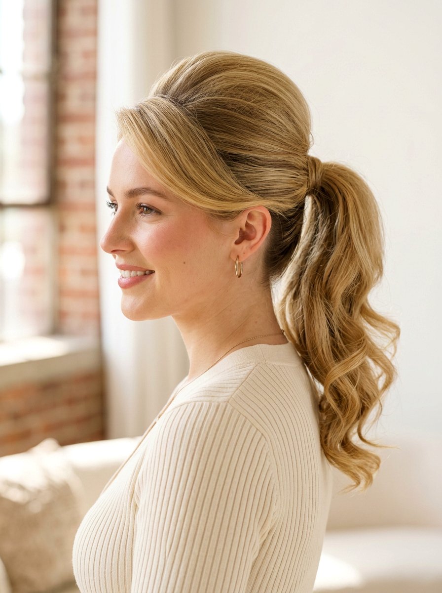 Retro Ponytail With Volume At Crown - 20 retro ponytail hairstyle - 20 retro ponytail hairstyle