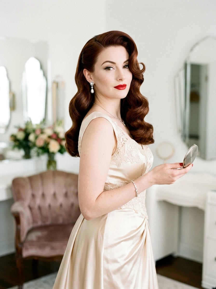 Retro Veronica Lake Inspired Side Swept Waves - 20 old hollywood side swept curls - 20 old hollywood side swept curls