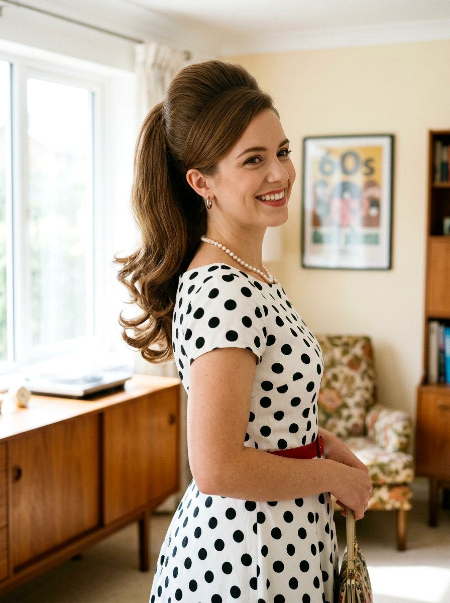 Retro Voluminous Ponytail - 20 glamorous ponytail hairstyle ideas - 20 glamorous ponytail hairstyle ideas